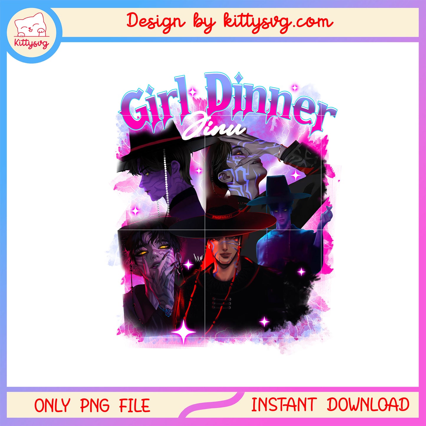 Girl dinner jinu saja boys band members png, kpop huntrix png