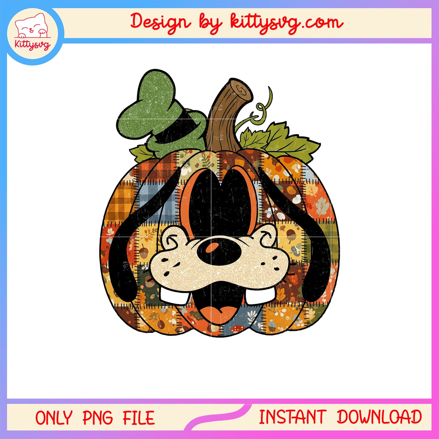 Gooffy dog pumpkin patchwork png, gooffy character png