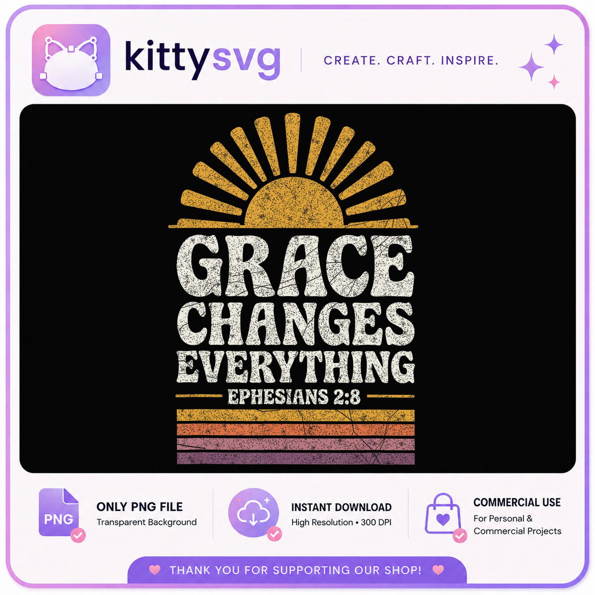 Grace Changes Everything PNG, Ephesians 2 8 Bible Verse PNG, Christian PNG