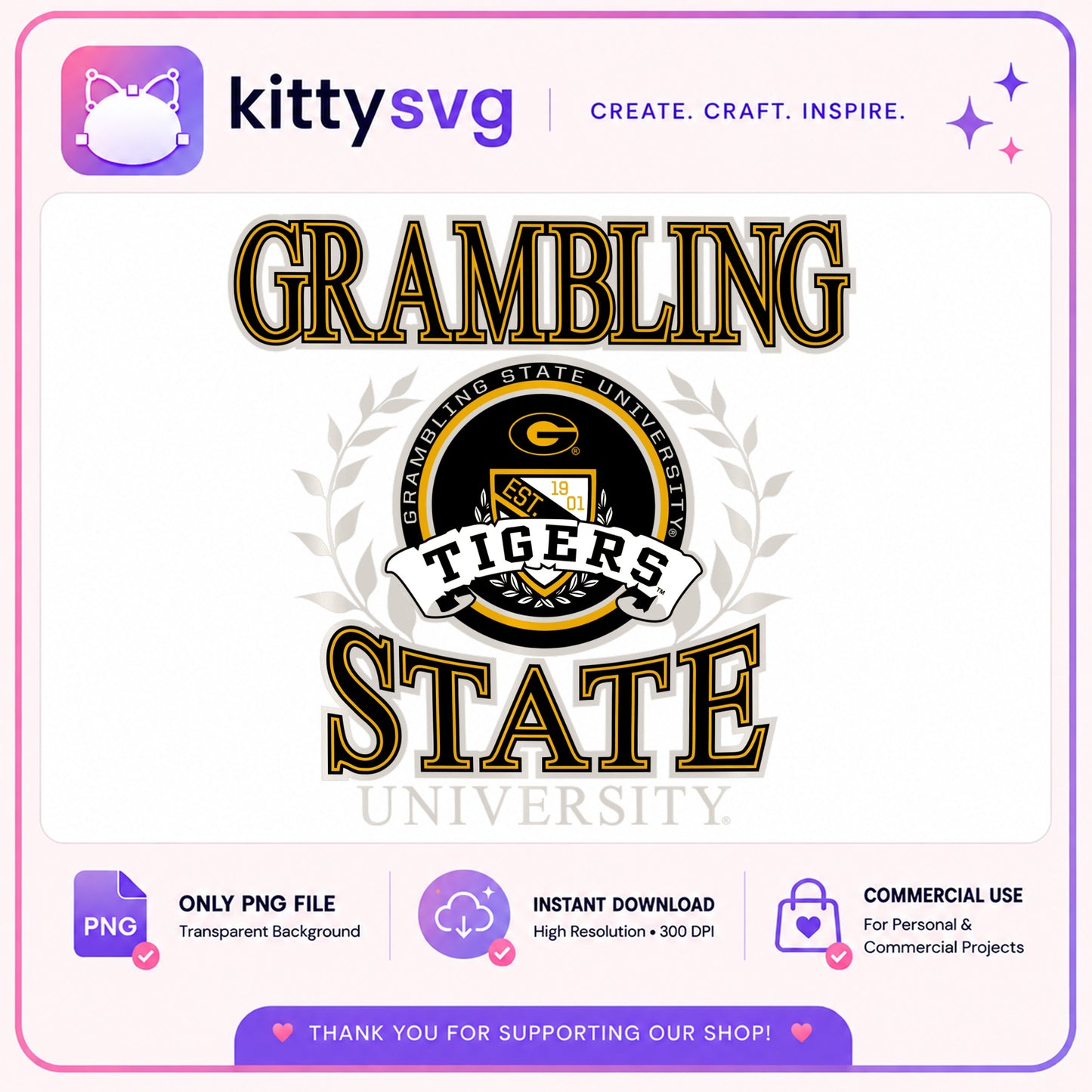Grambling State University Tigers PNG, GSU Tigers PNG, HBCU PNG