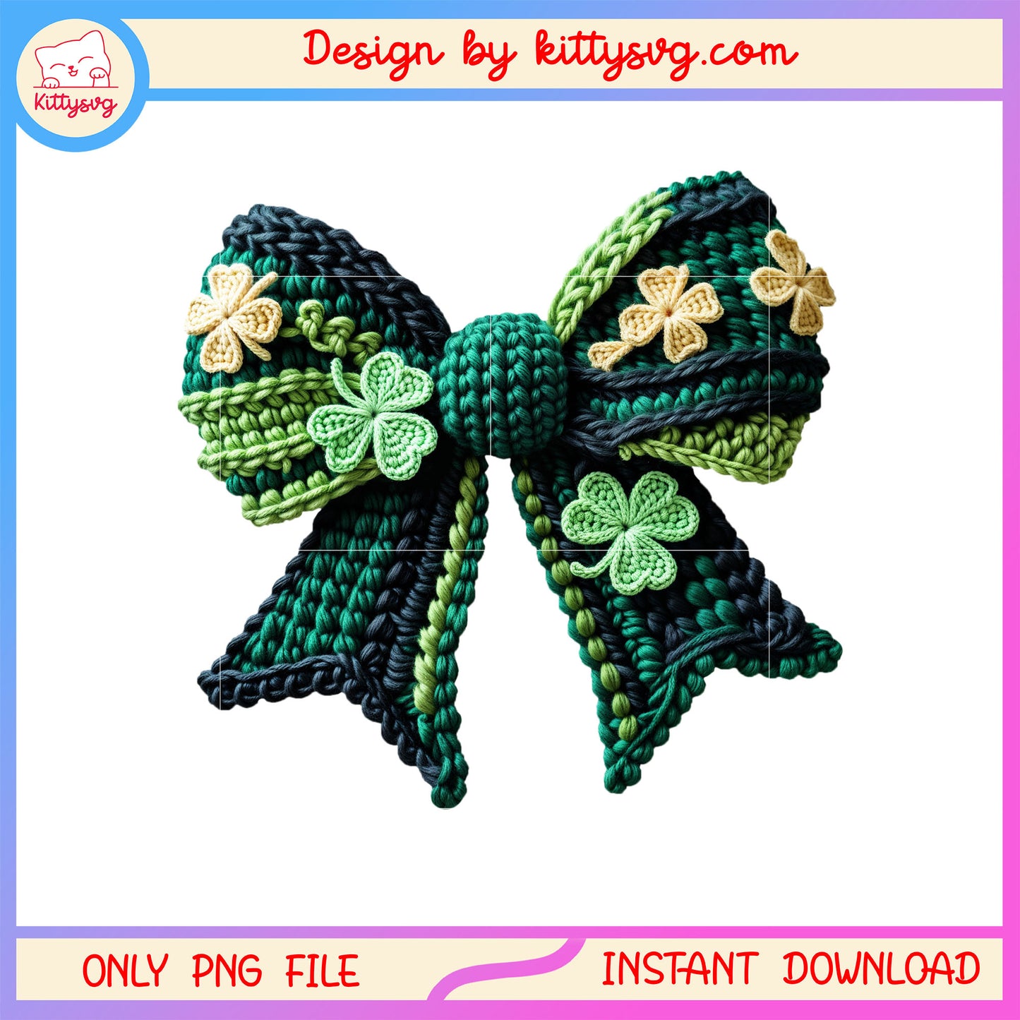 Green woolen bow patrick png, st patrick's day bows png