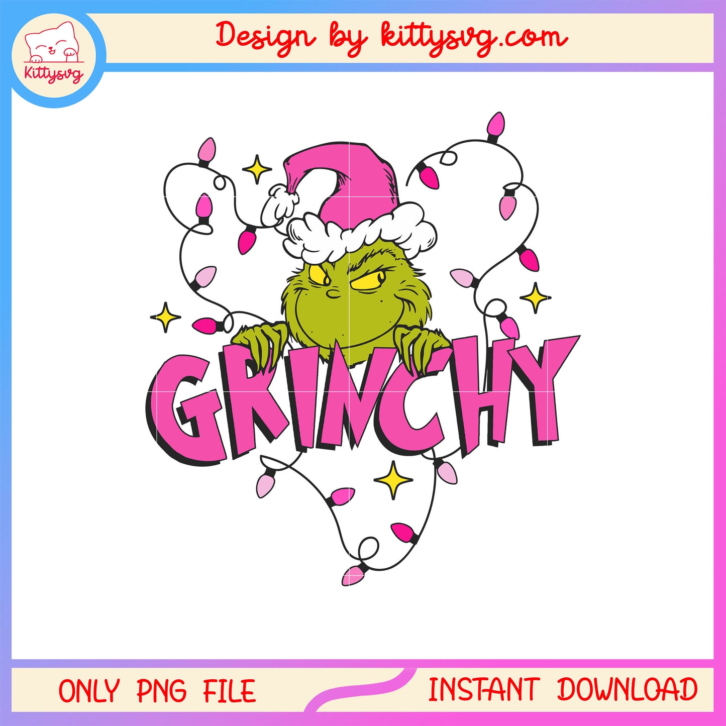 Grinchy face pink christmas light png, christmas grinch decorations png