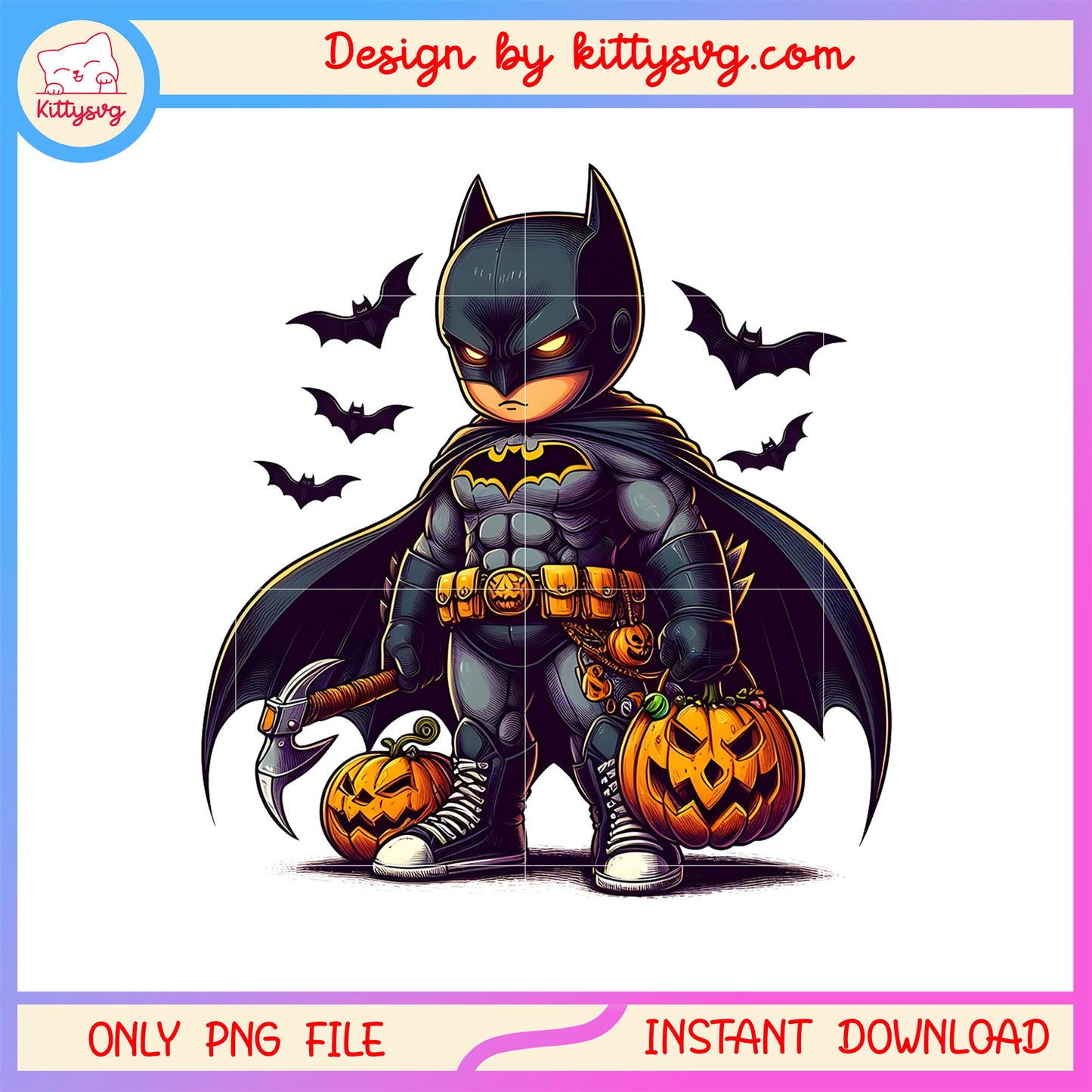 Halloween batman and pumpkin png, batman halloween art png