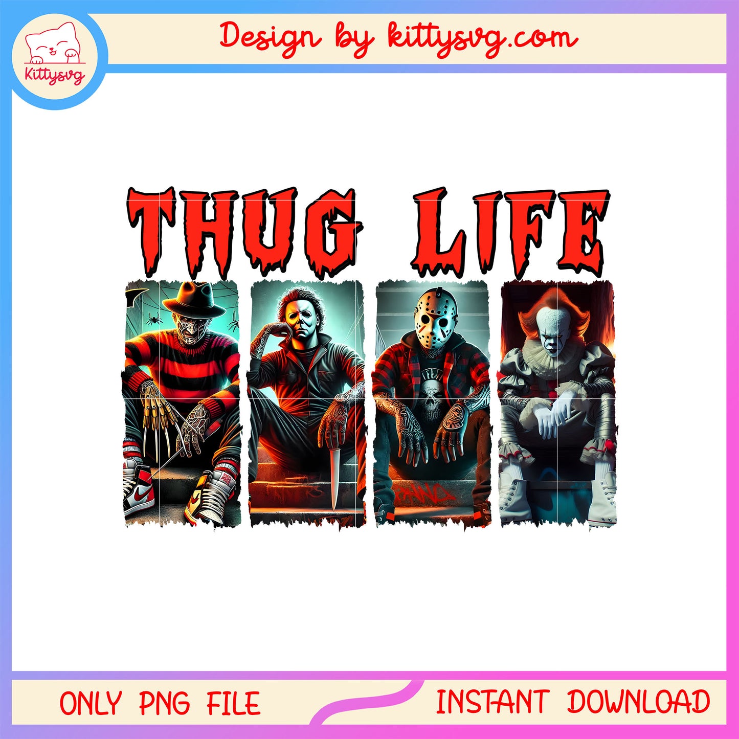 Halloween horor character thug life png, thug life meaning png