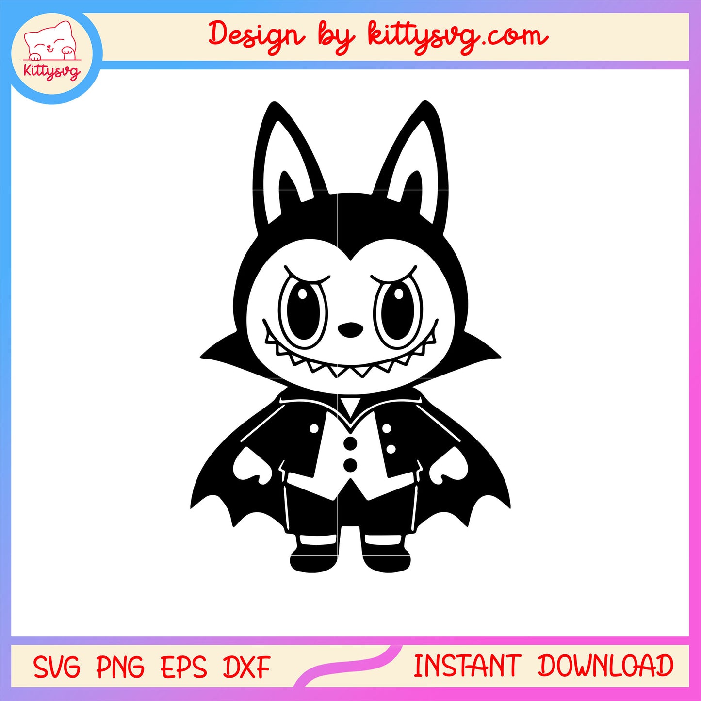 Halloween labubu vampire design svg, labubu monster svg