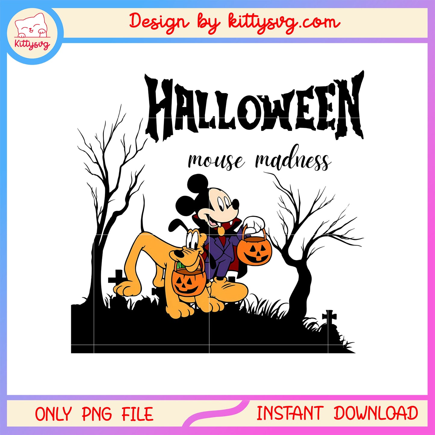 Halloween mouse madness mickey and pluto png, horror halloween costume png