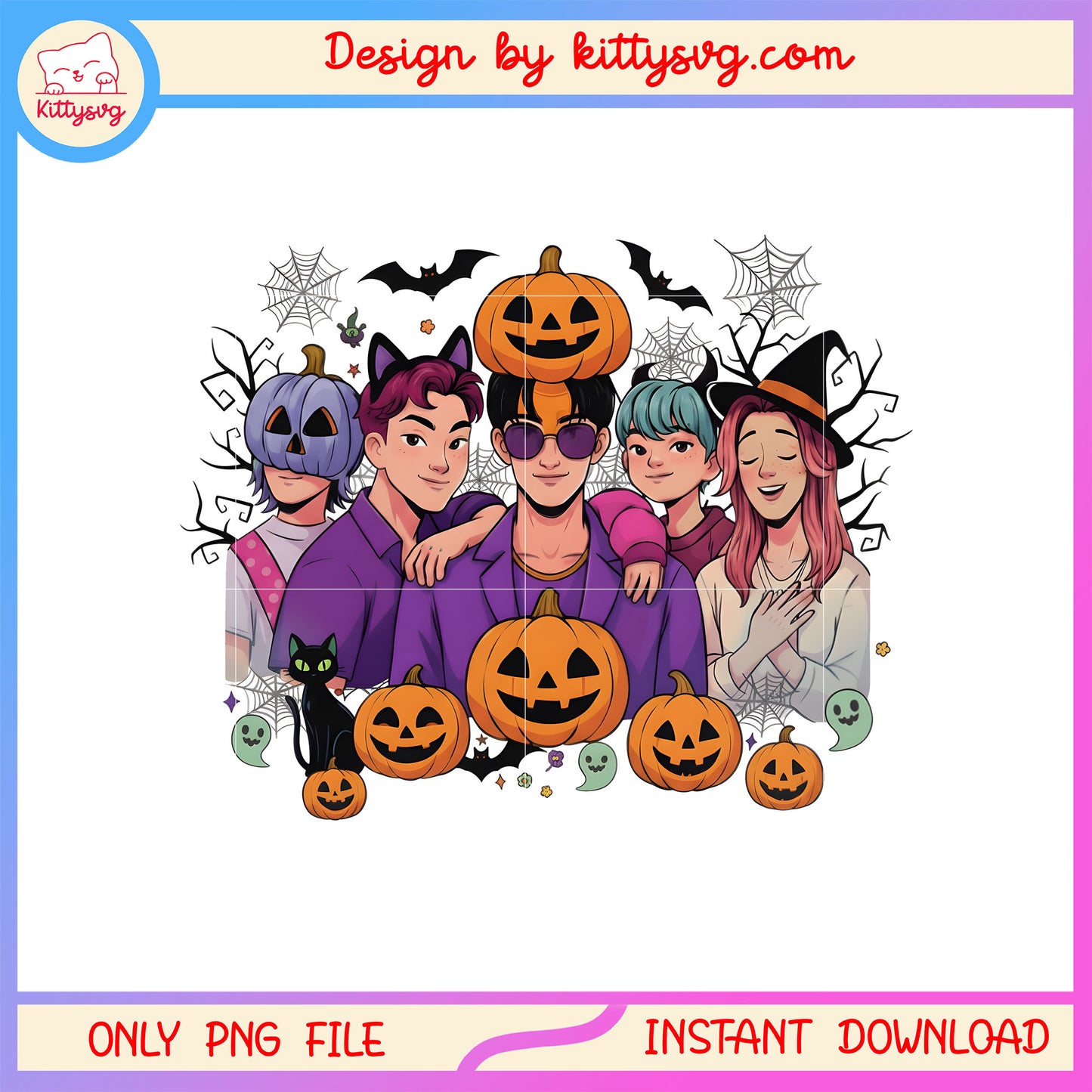 Halloween pumpkin saja boys kpop png, kpop demon hunters saja boys png