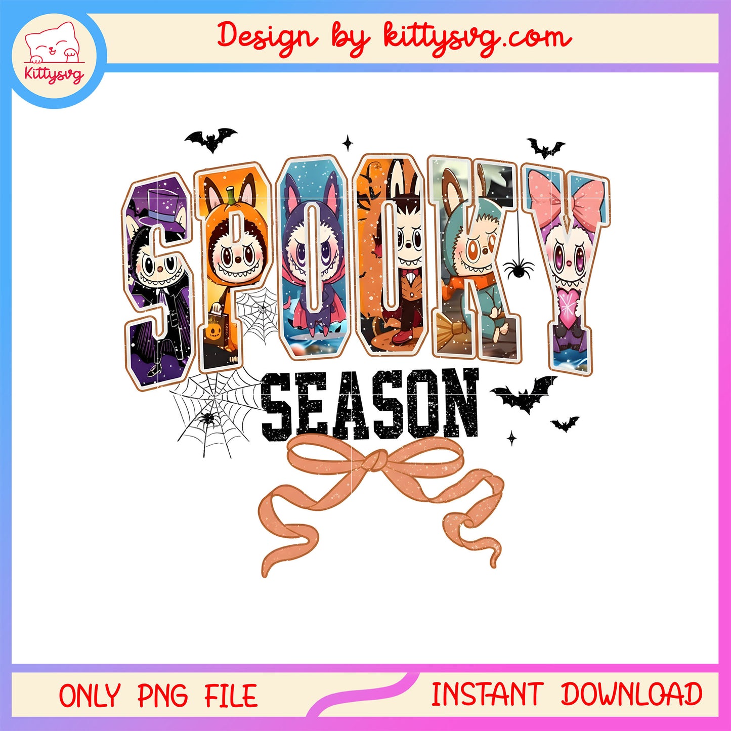 Halloween season spooky labubu coquette png, halloween labubu png