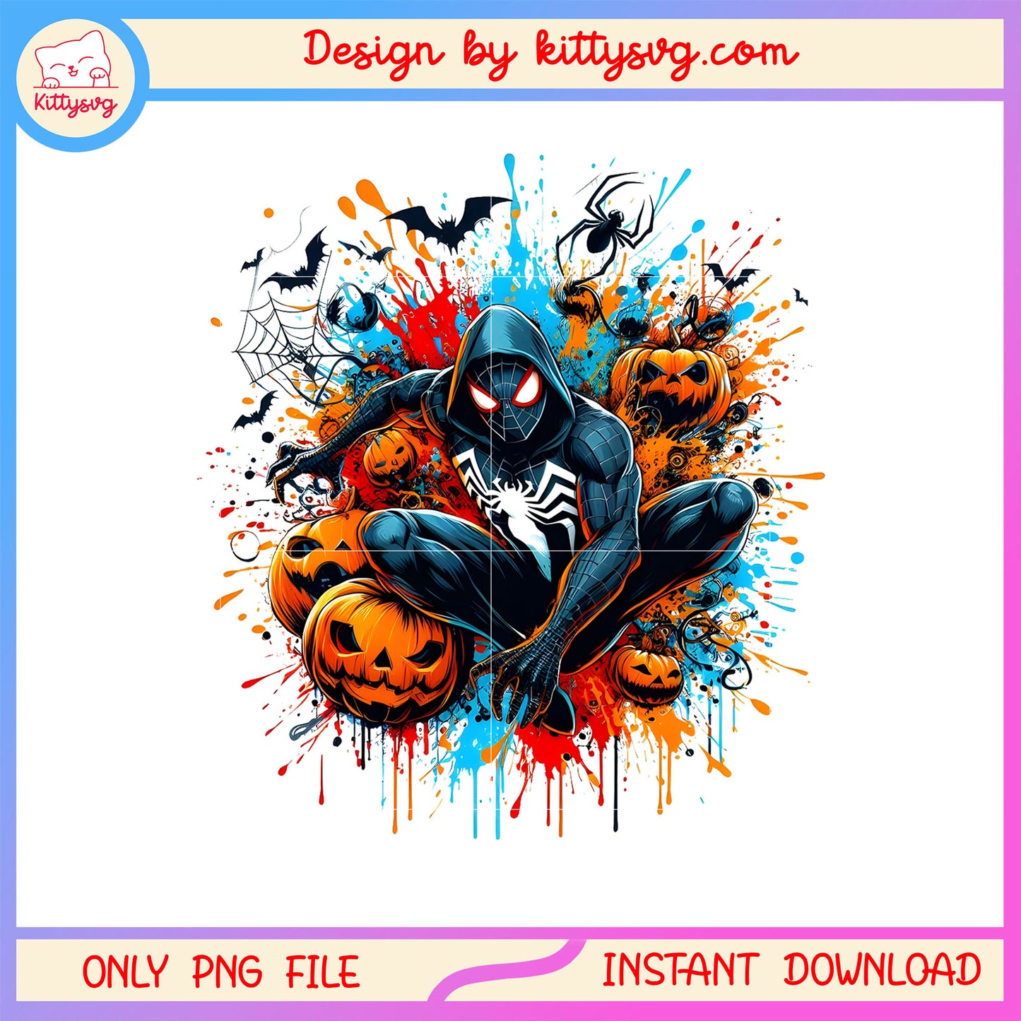 Halloween spiderman horror pumpkin png, spiderman avengers png