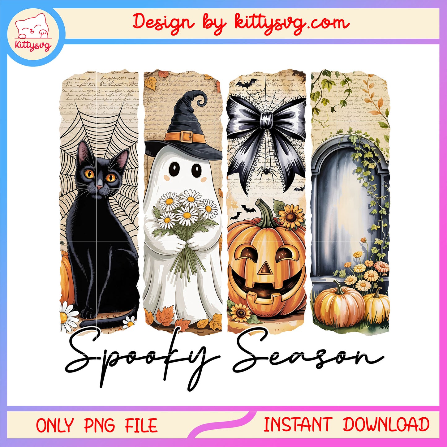 Halloween vibes spooky season png, happy halloween png