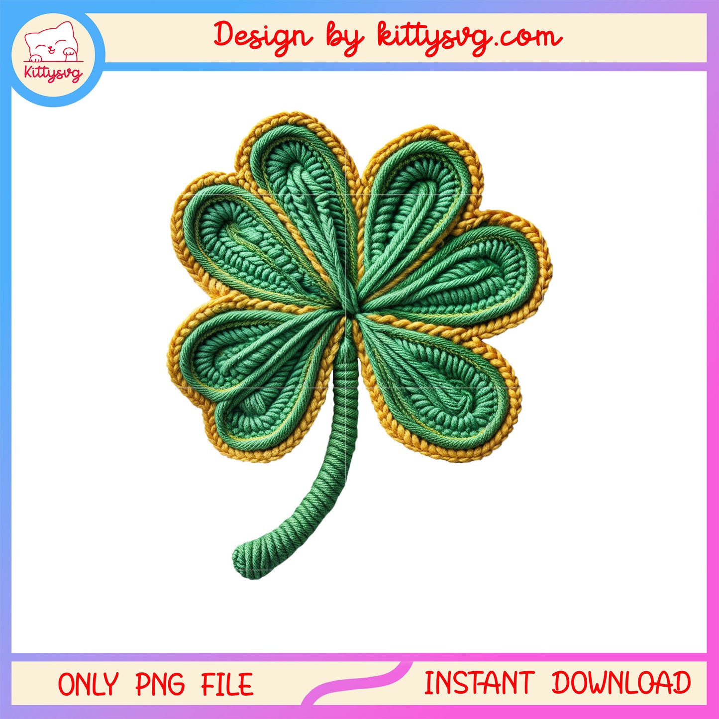 Handmade green clover png, handmade st patrick's day gifts png