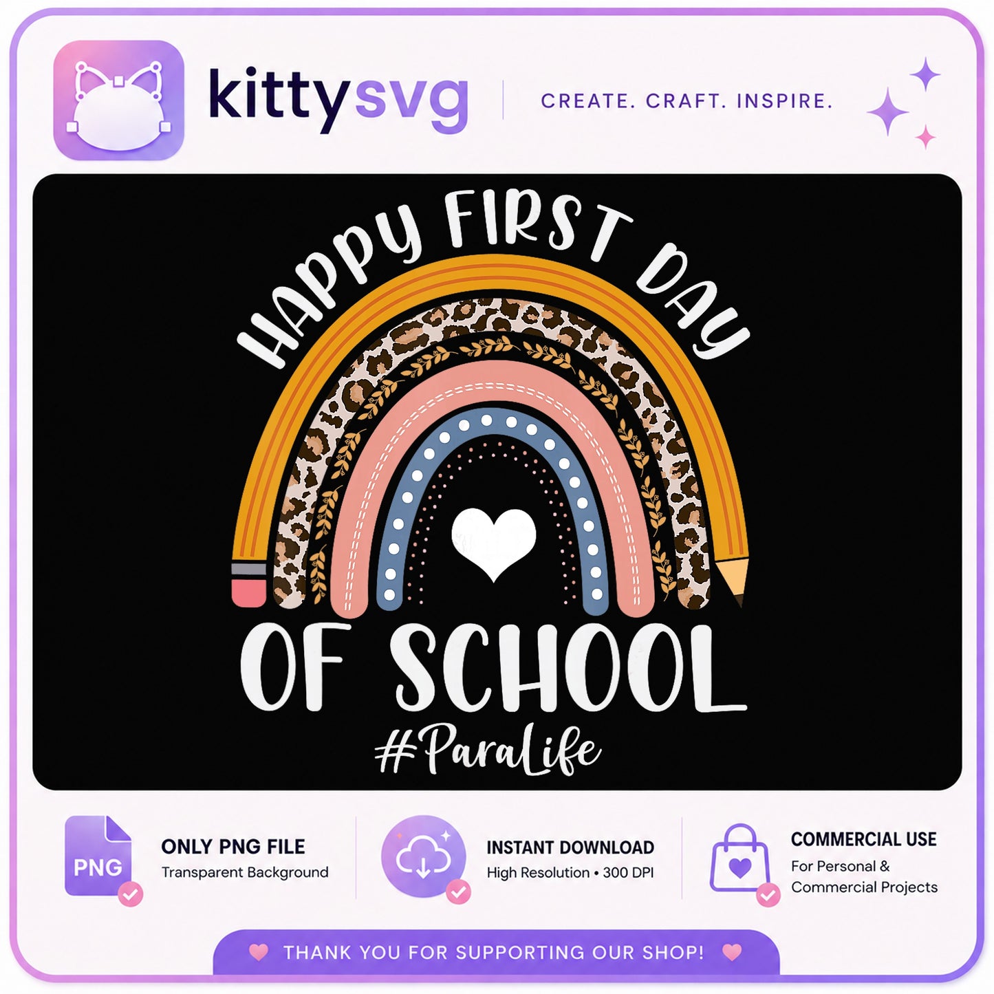 Happy First Day Of School Para Life PNG, Rainbow PNG, Teacher PNG