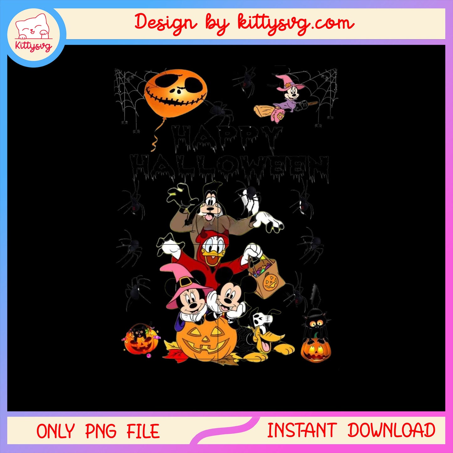 Happy halloween disney mickey's friends png, halloween day png