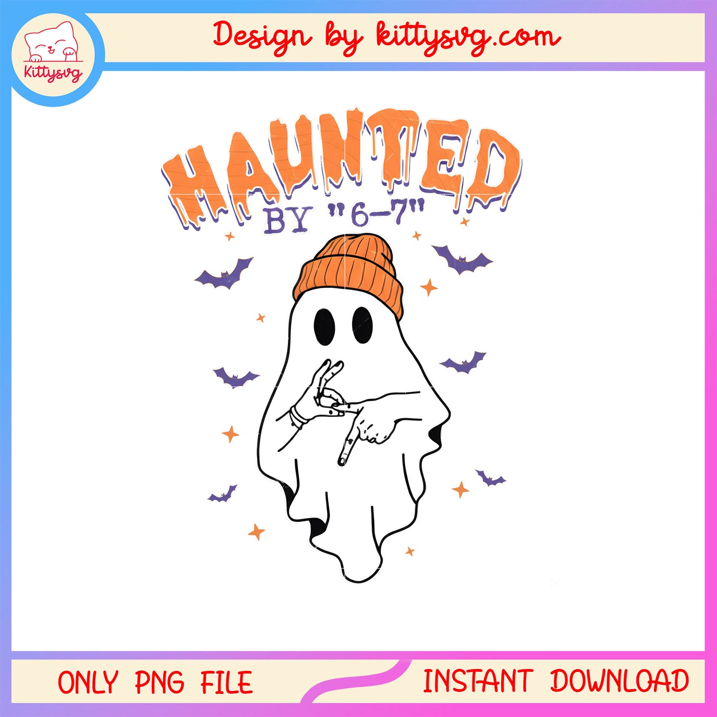 Haunted by 6-7 cozy ghost halloween design png, halloween png
