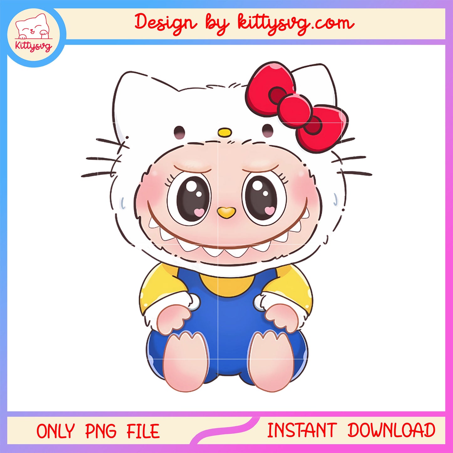 Hello kitty labubu monster costume design png, hello kitty png