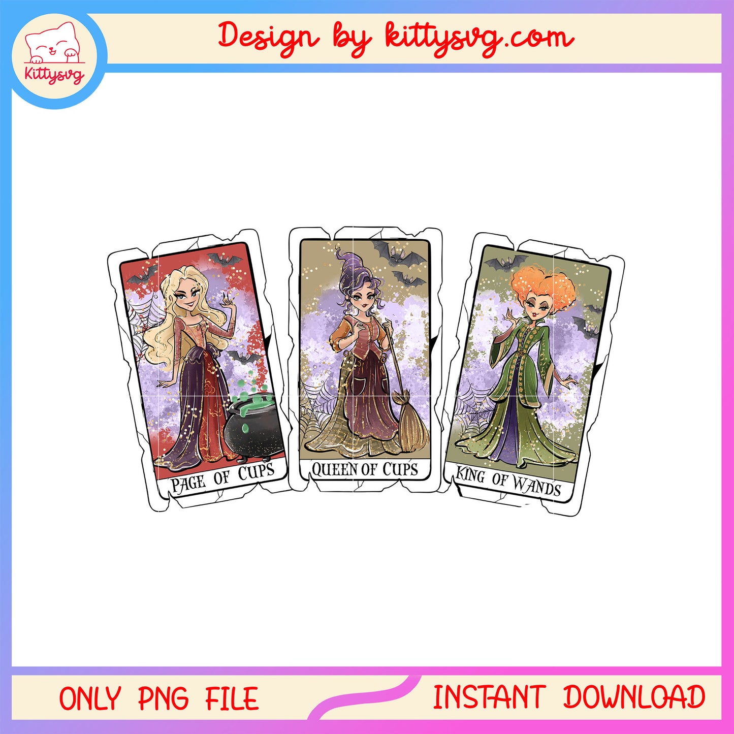 Hocus pocus halloween tarot card design png, cast of hocus pocus png