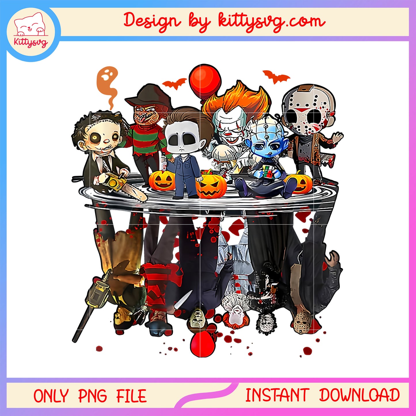 Horror characters funko pop design png, horror chibi png, horror movies png