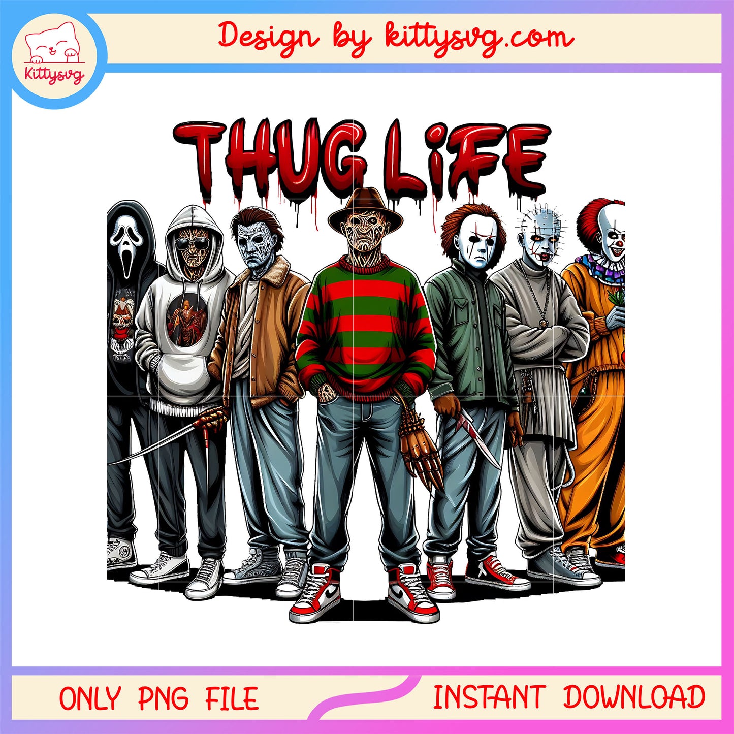 Horror characters thug life png, the killer halloween png, thug life png