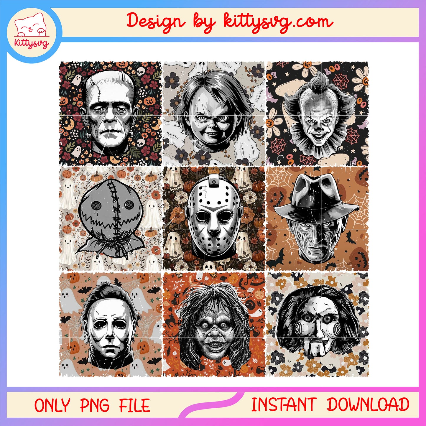 Horror halloween characters png, halloween kills png, scary halloween costume png