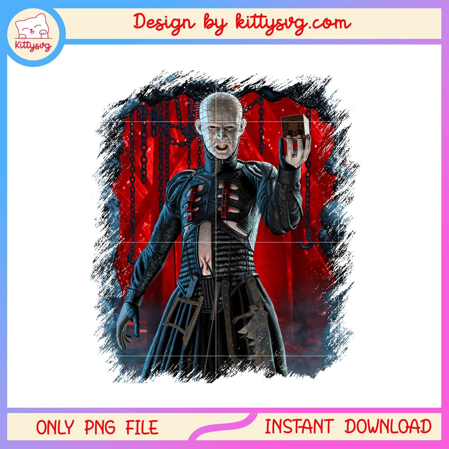 Horror hellraiser halloween png, horror movie characters png