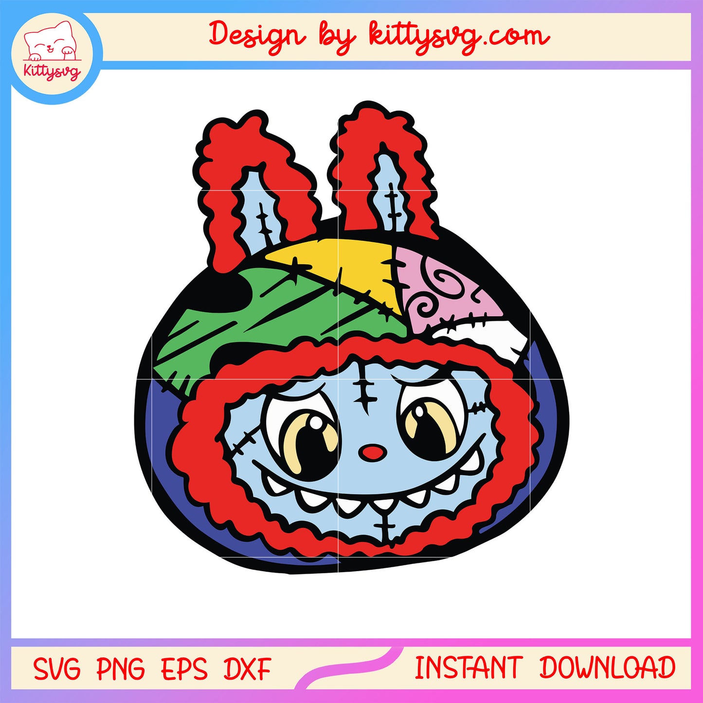 Horror labubu doll design svg, halloeen costume ideas svg