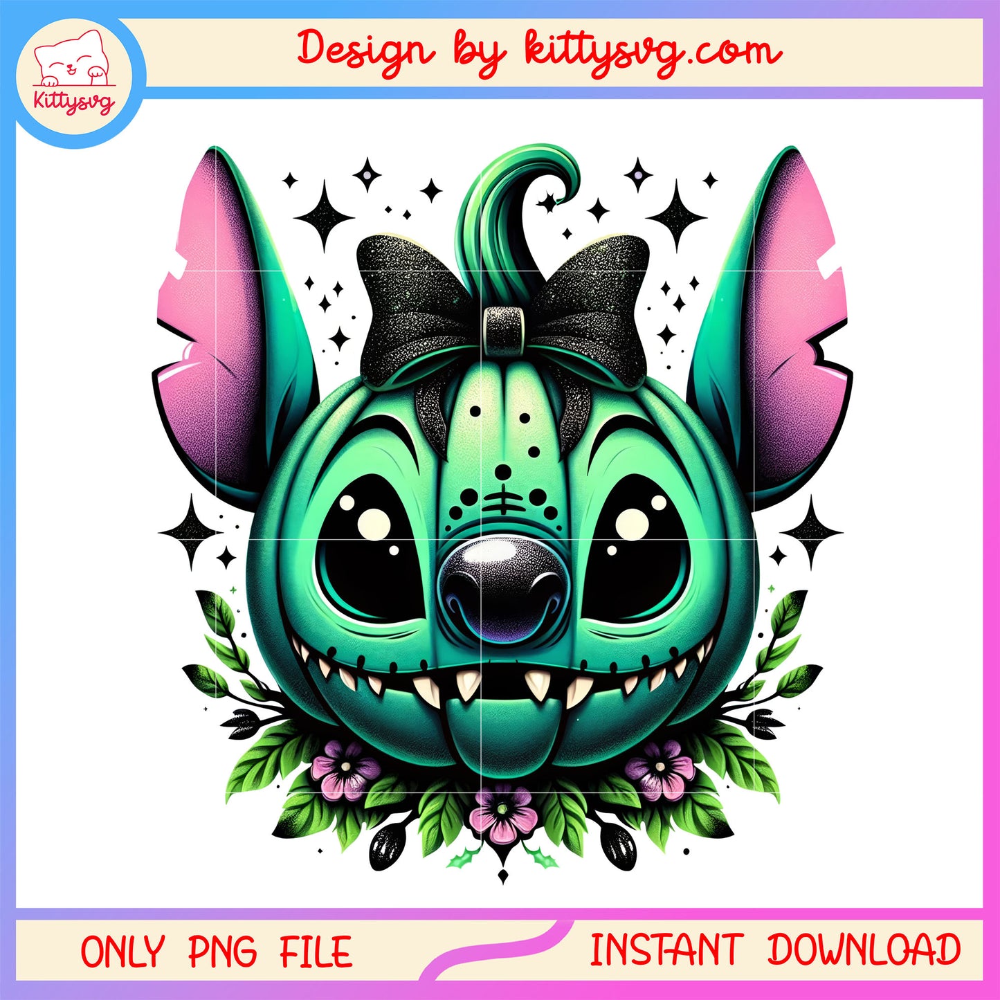 Horror stitch face halloween design png, stitch halloween png