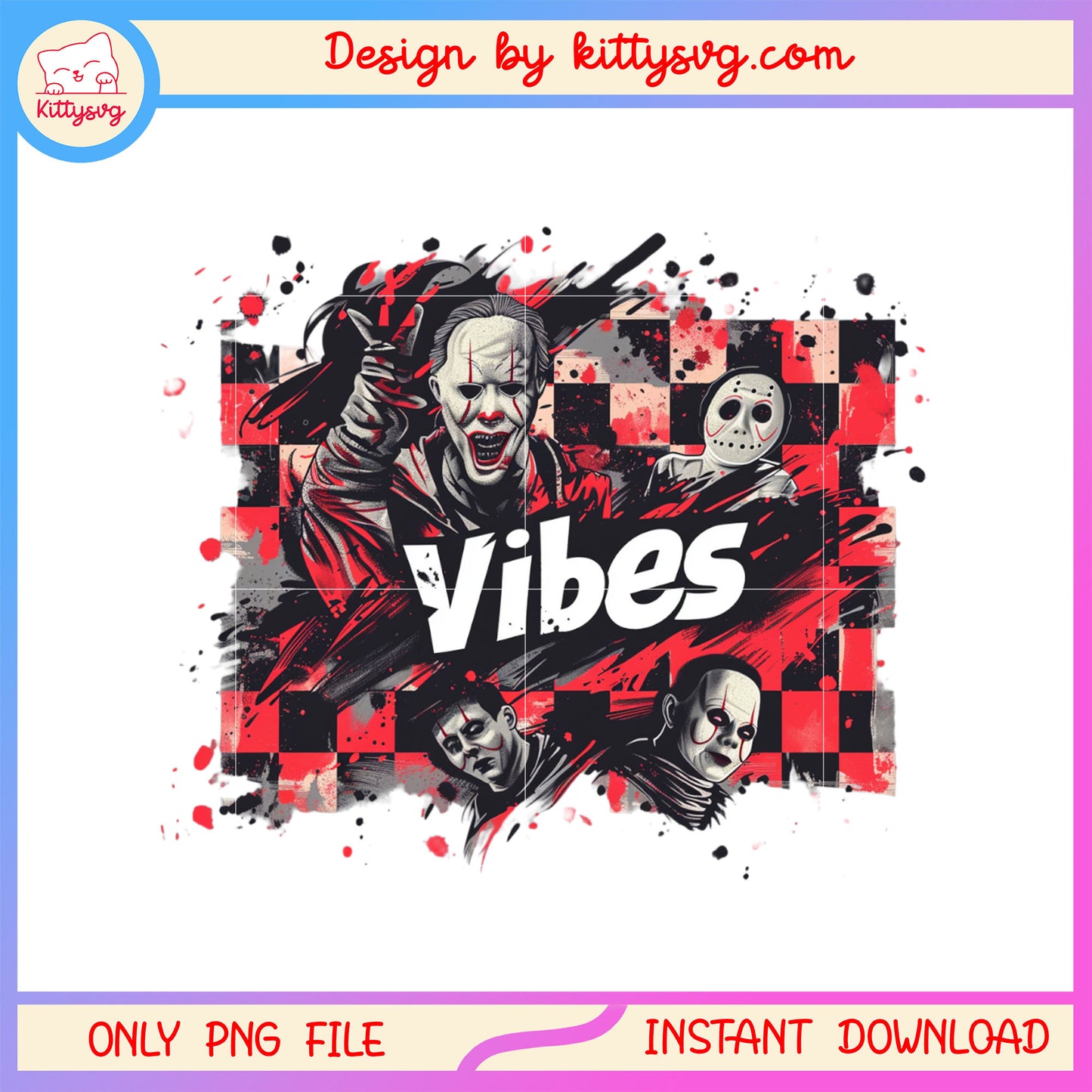 Horror vibes characters killer png, spooky halloween movies png