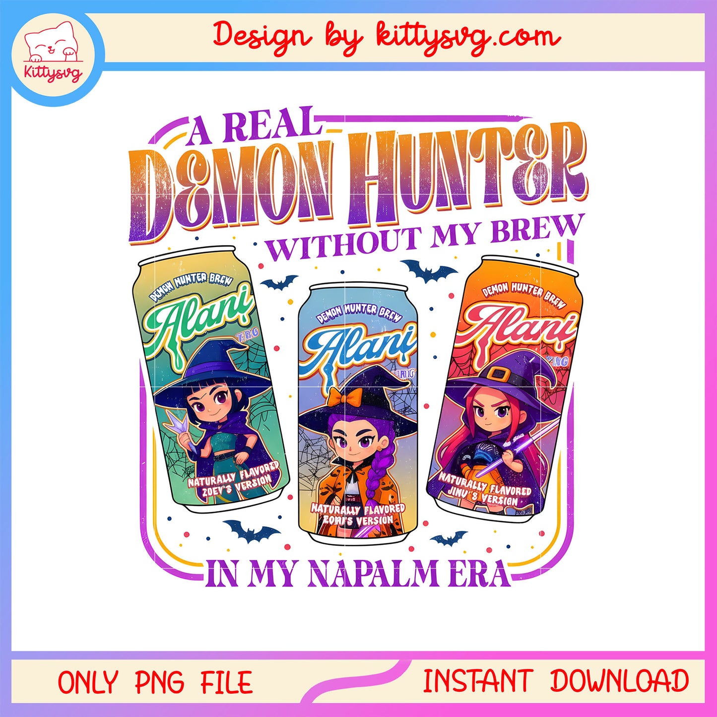 Huntrix alani demon hunter without my brew png, kpop demon png