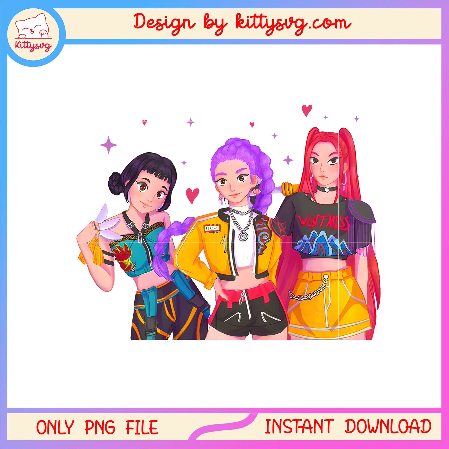 Huntrix band star blink png, huntrix kpop demon hunters png