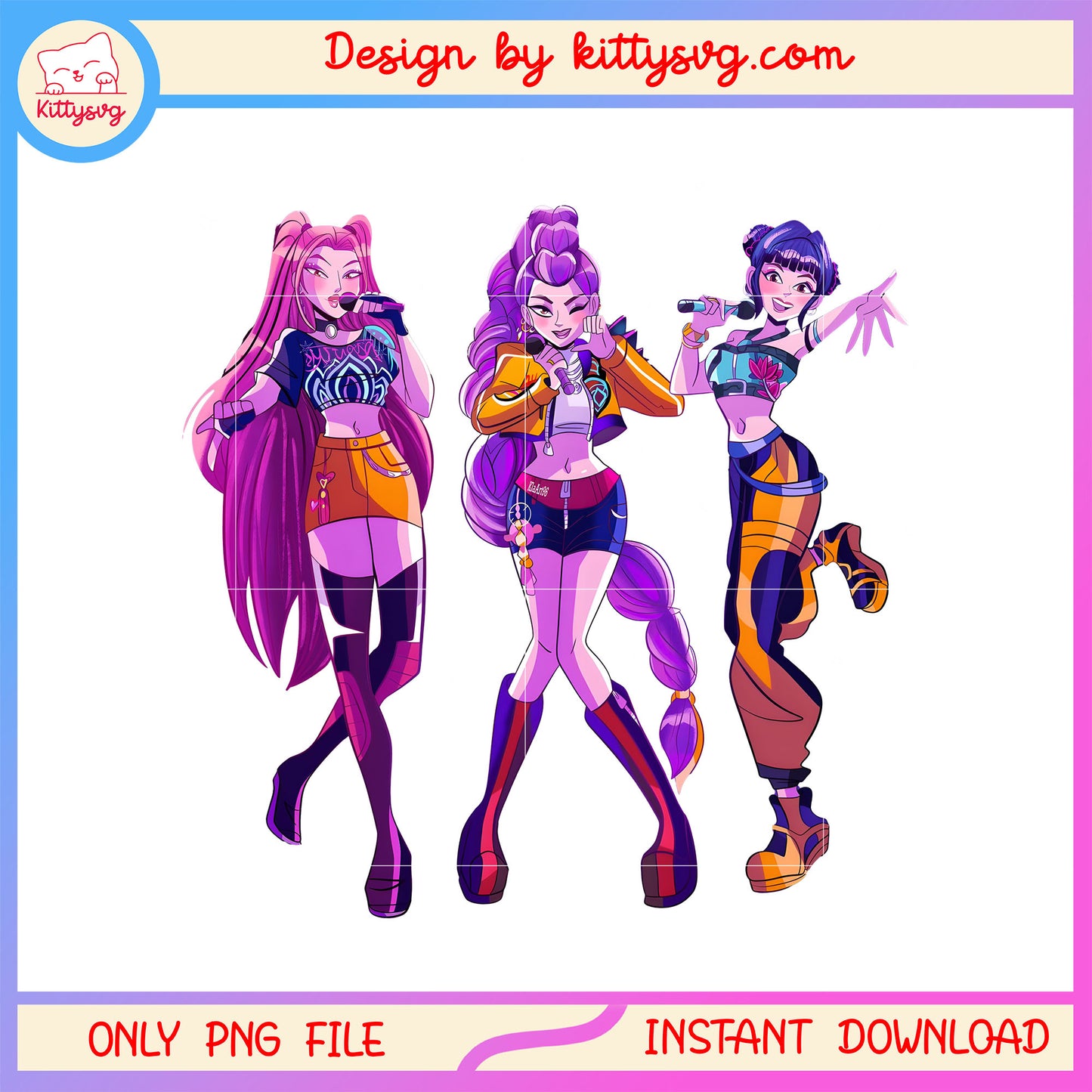 Huntrix concert outfits design png, kpop outfits png, pop star png