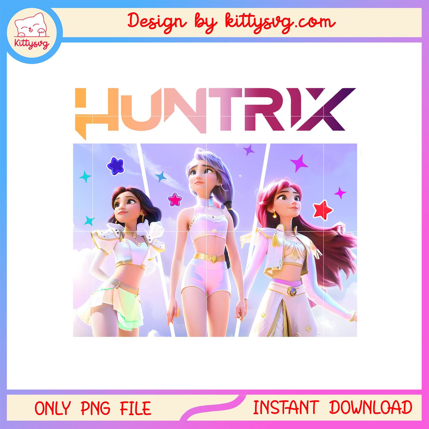 Huntrix girls band kpop demon hunters art png, demon hunters png