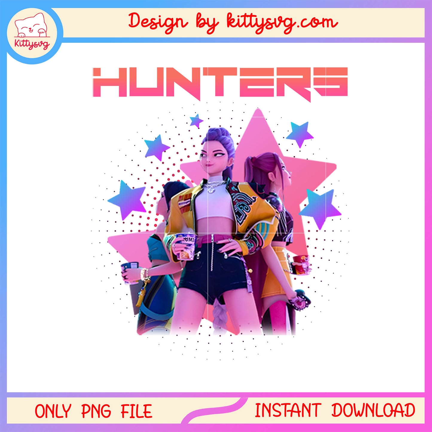 Huntrix girls band kpop demon hunters clipart png, netflix movie png