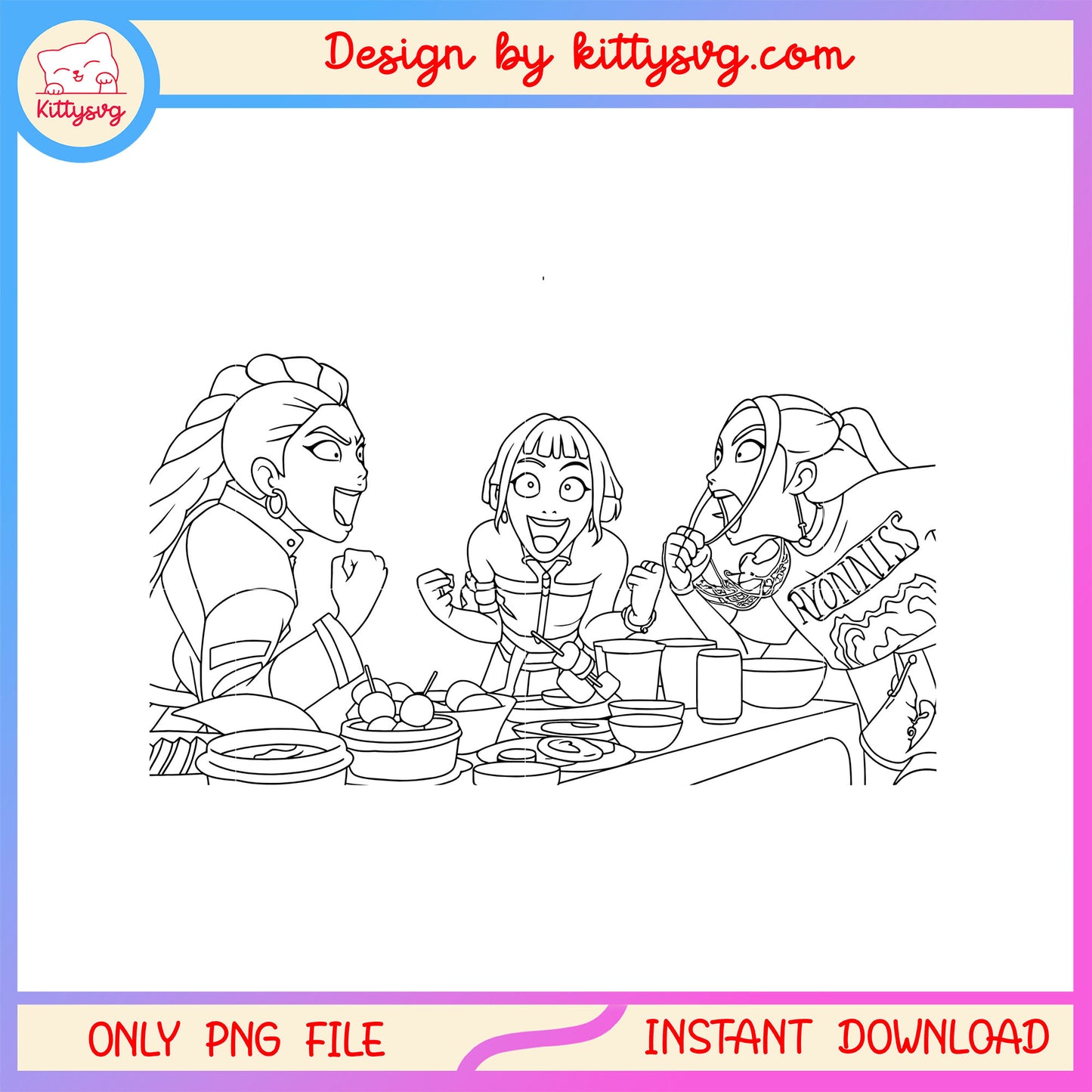 Huntrix kpop demon hunters outline png, kpop merch png