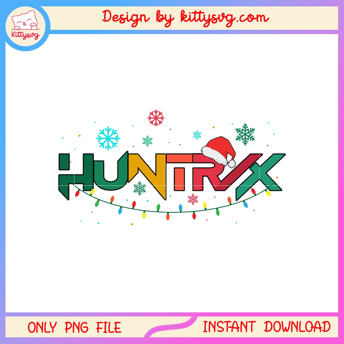 Huntrix logo christmas kpop font art png, huntrix hunters png