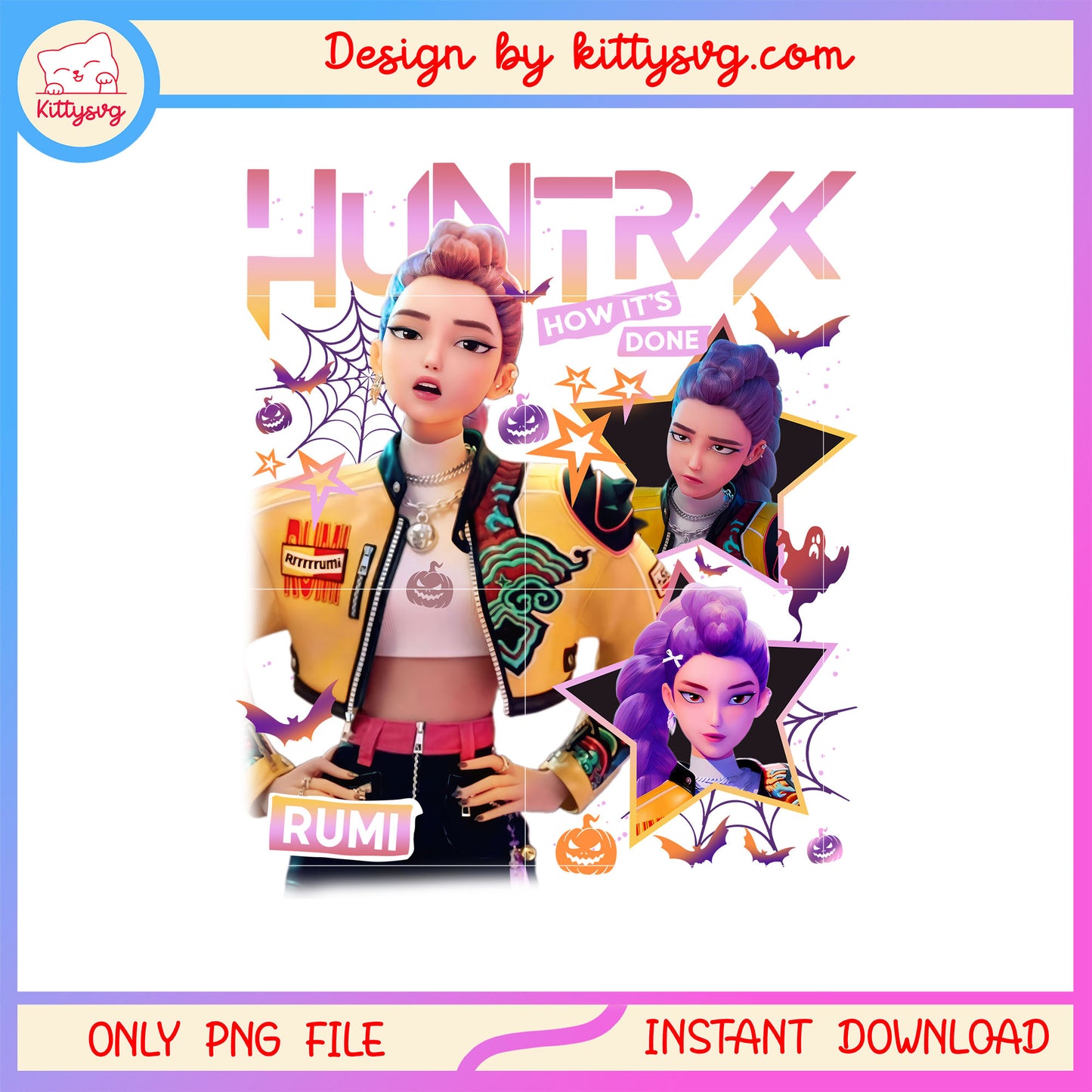 Huntrix rumi on halloween png, halloween costume ideas png