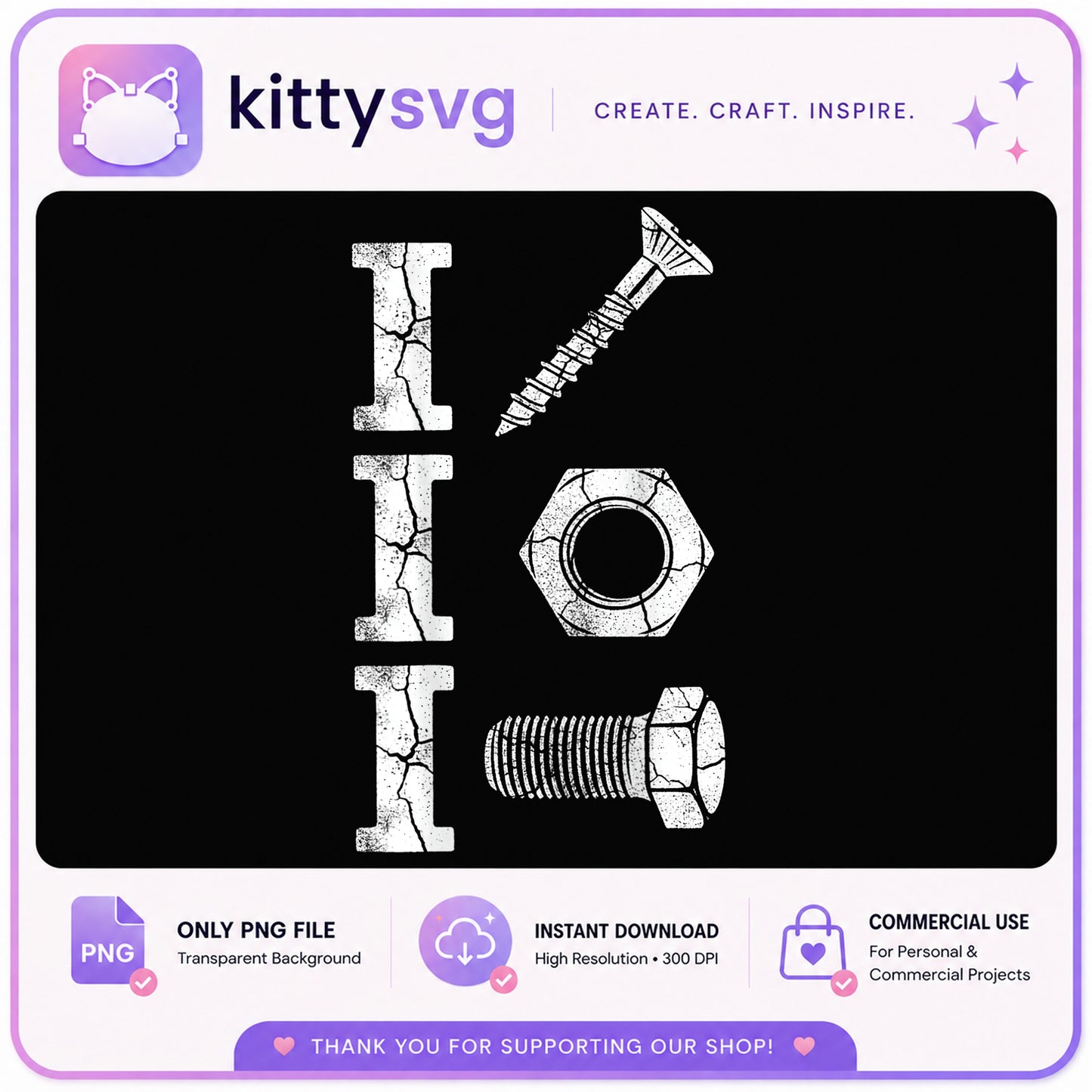 I Screw Nut Bolt Funny PNG, Mechanic Gift PNG, Humor PNG