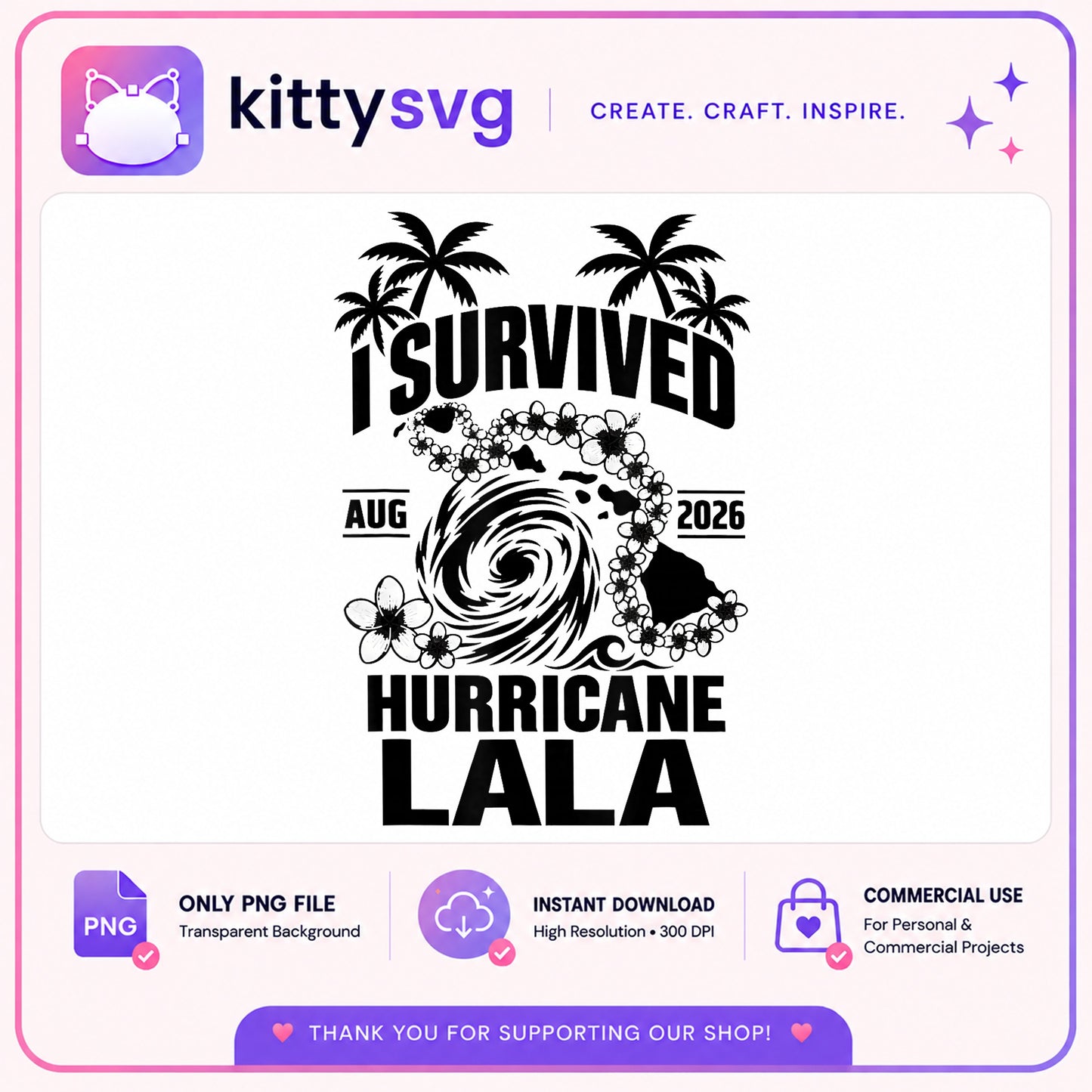 I Survived Hurricane Lala PNG, Hawaii Hurricane PNG, Tropical Storm PNG