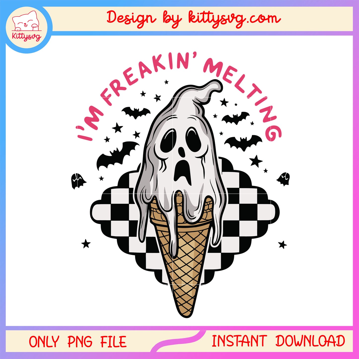 Icecream Ghost Cute Halloween Im Freakin Melting SVG_0907242036