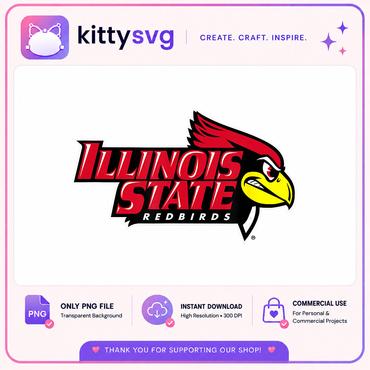 Illinois State Redbirds PNG, College Mascot PNG, Bird Logo PNG