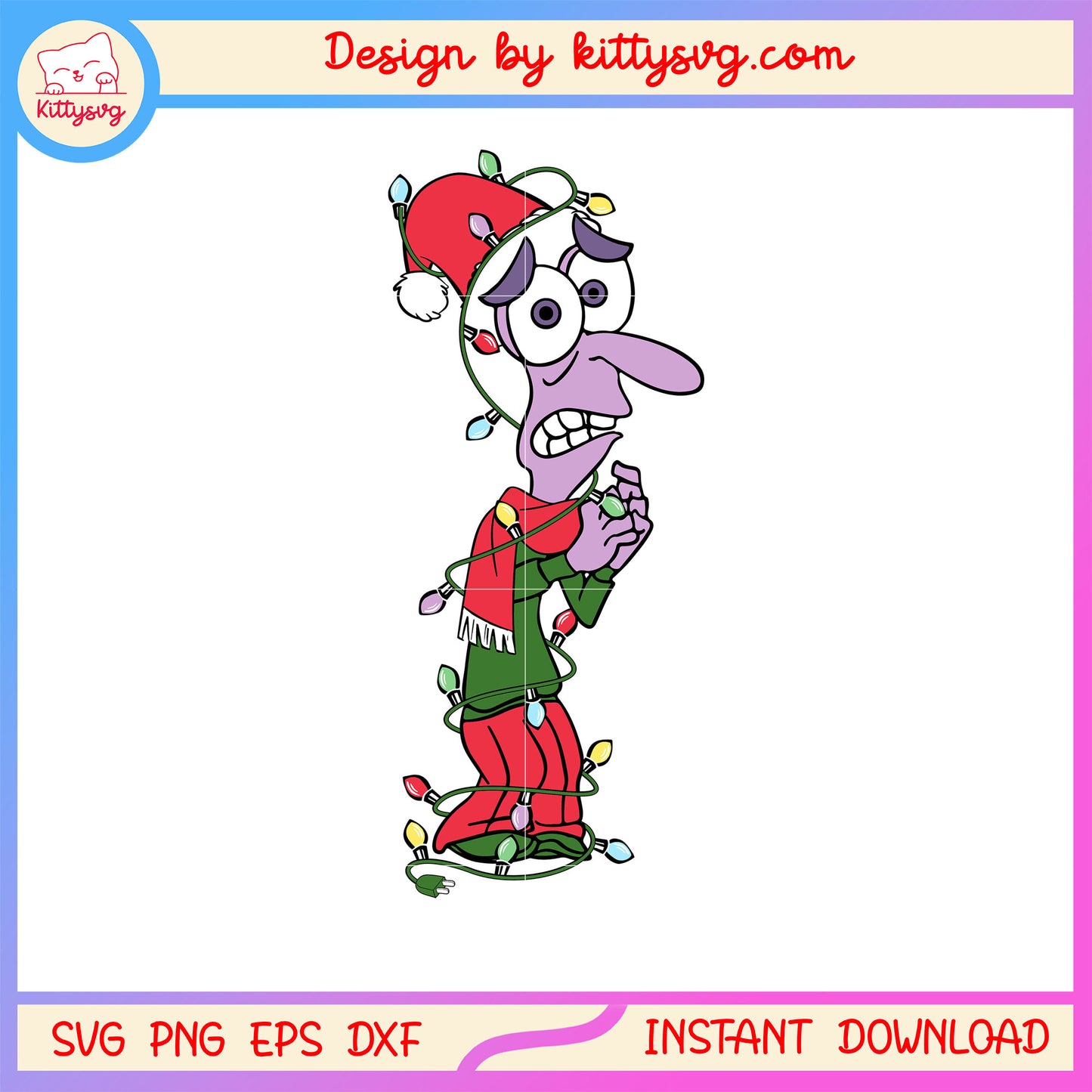 Inside out fear christmas light svg, fear inside out svg