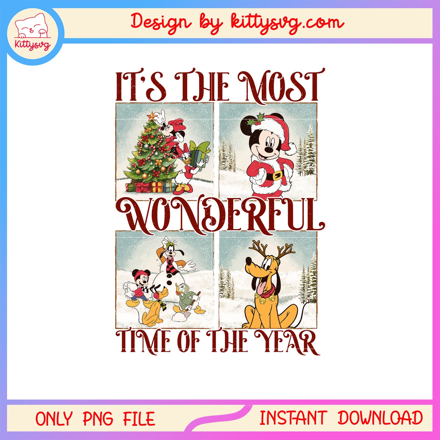 It's the most wonderful time of the year disney png, happy x-mas png