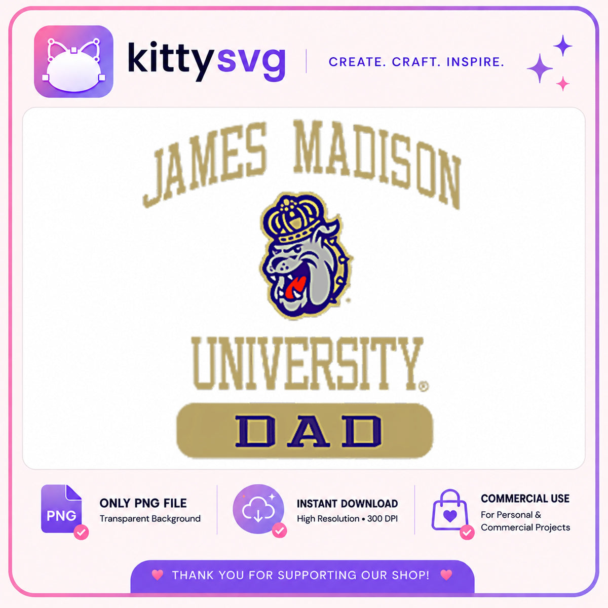 James Madison University Dad PNG, JMU Dukes PNG, College Dad PNG