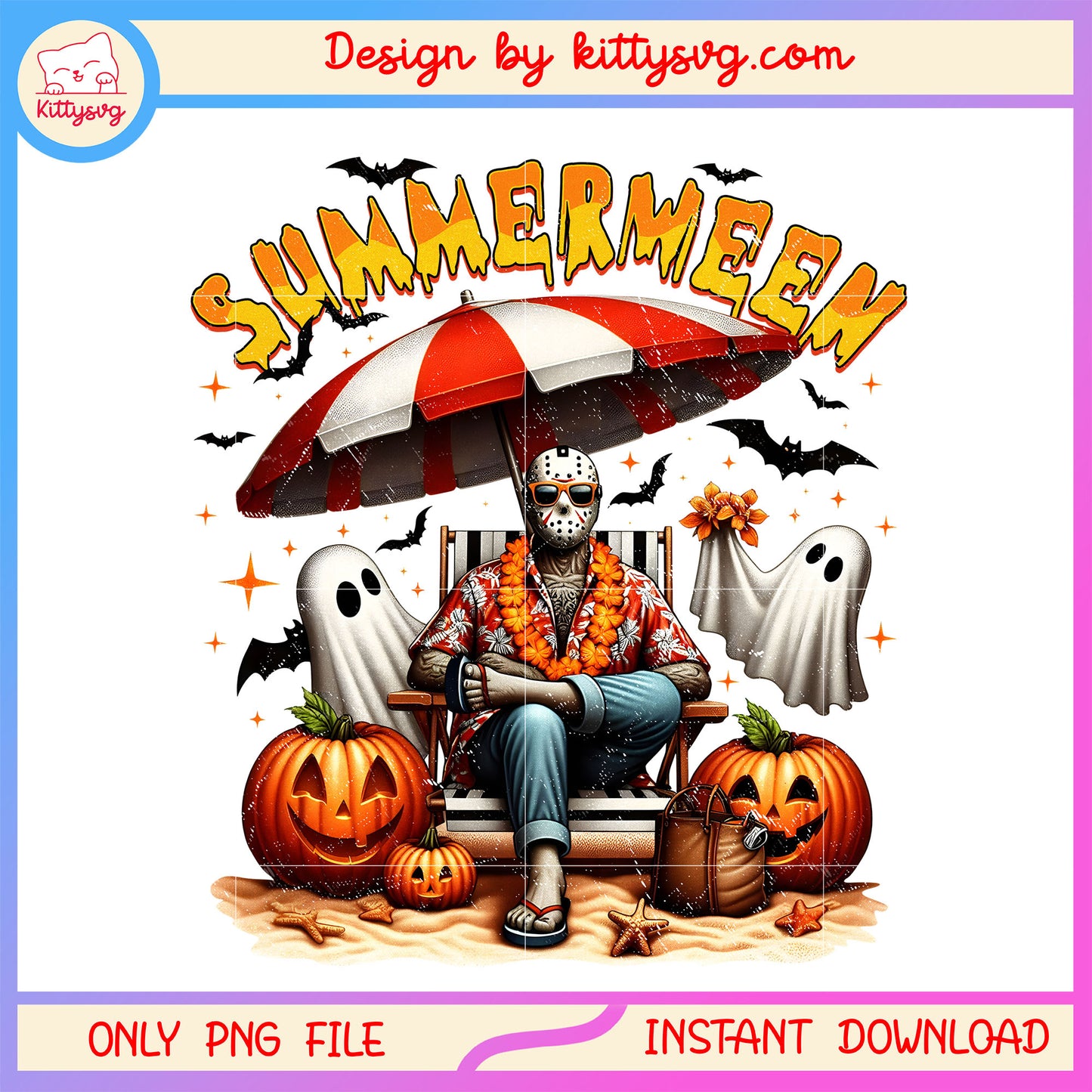 Jason on summerween png, summer holiday png, horror summer png