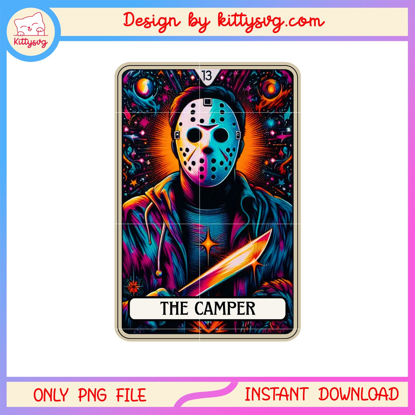 Jason voorhees halloween the camper tarot card png, the camper png