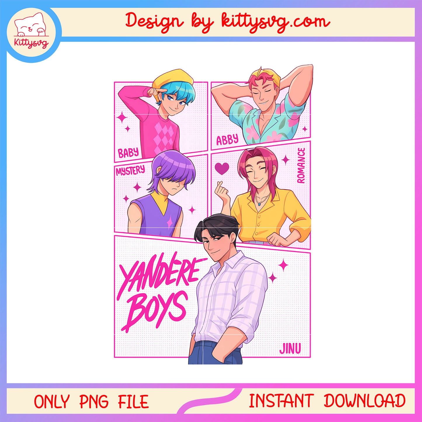 Jinu and friends frame design png, saja boys png, demon hunters png