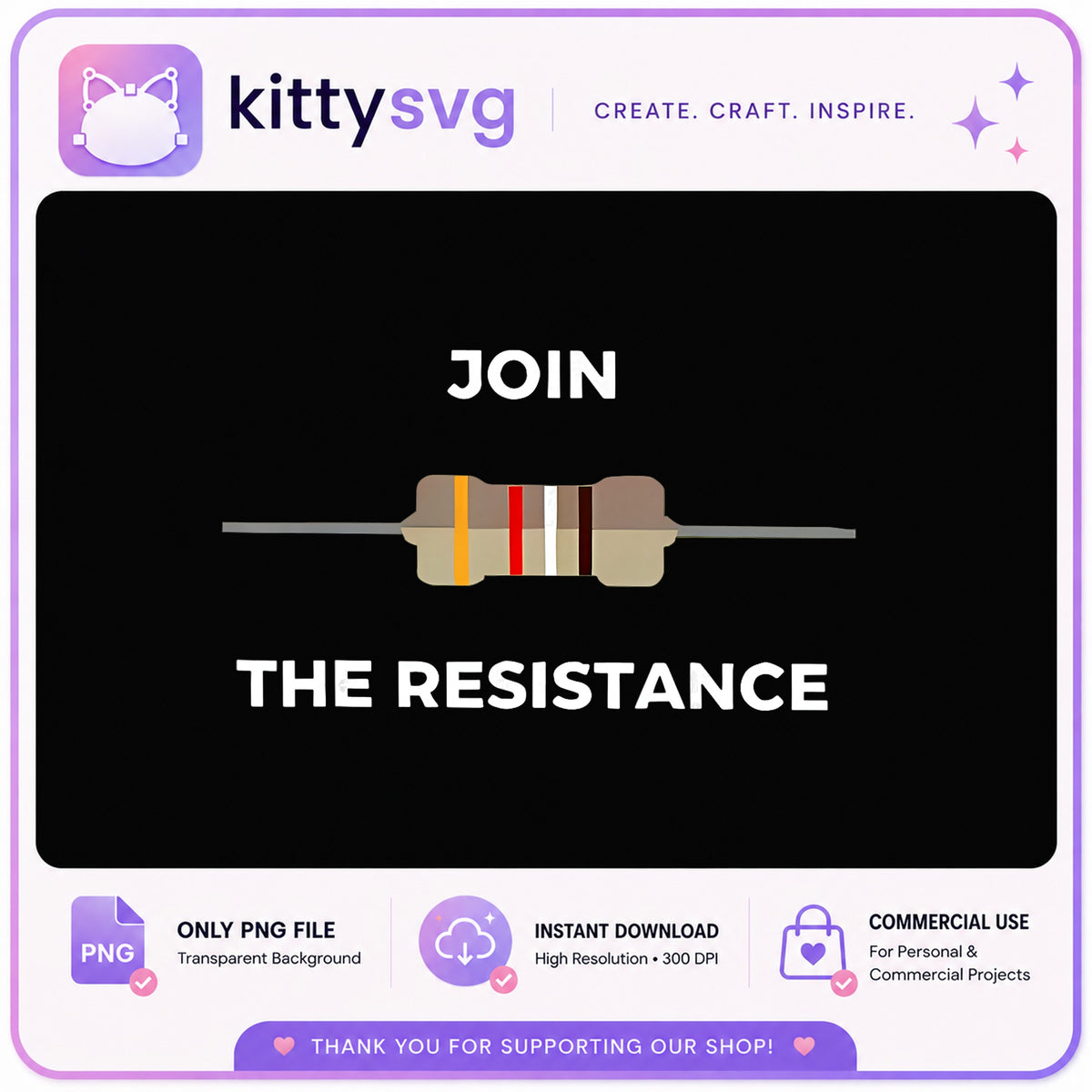 Join The Resistance PNG, Resistor Funny Engineer, Electronics PNG