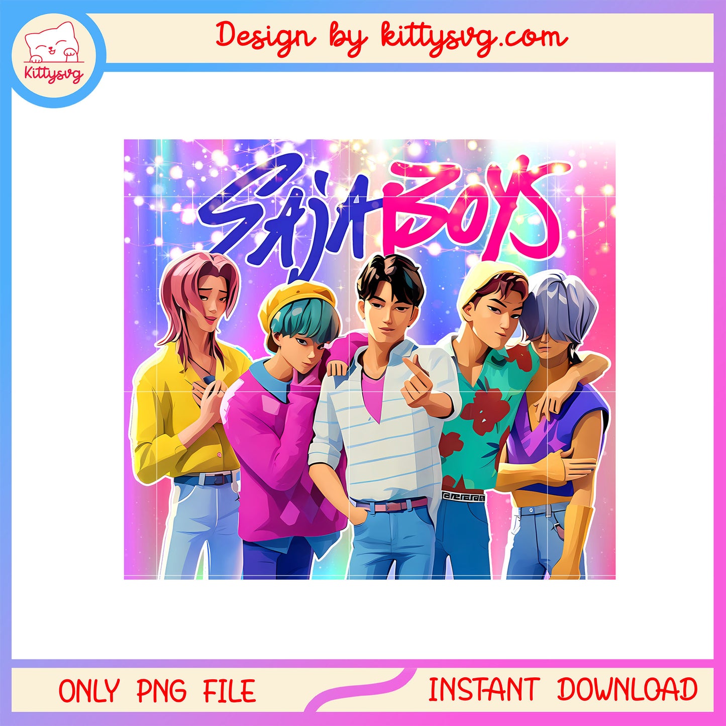 Kpop band saja boys fanart png, saja boys kpop band png