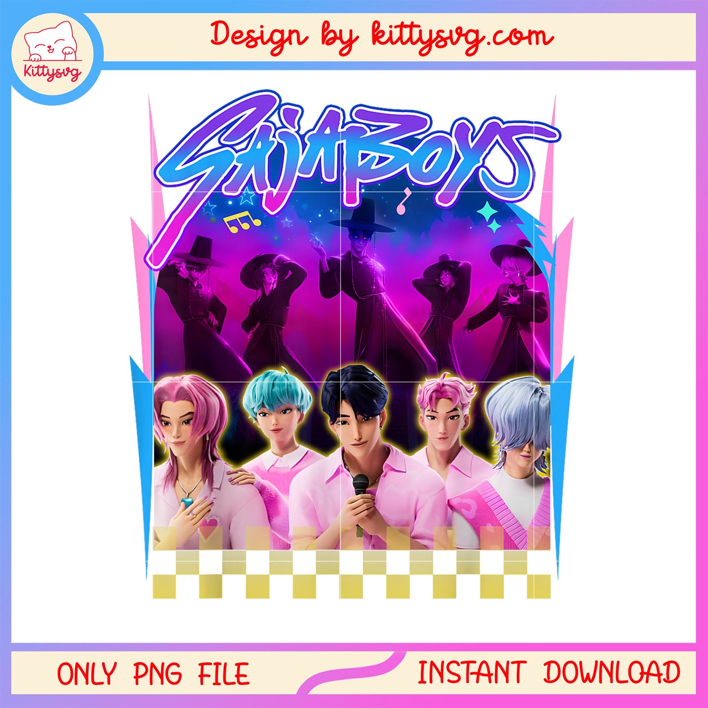 Kpop demon saja boys band members png, kpop boy group png