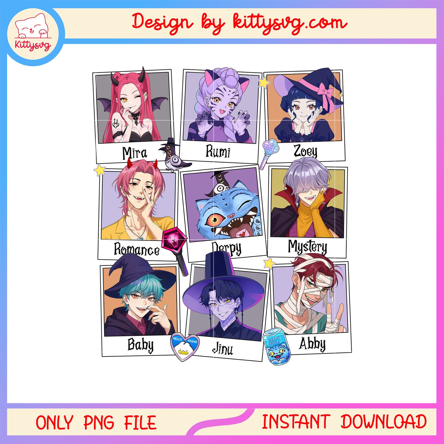 Kpop demons hunters happy hallloween png, kpop demon hunter png