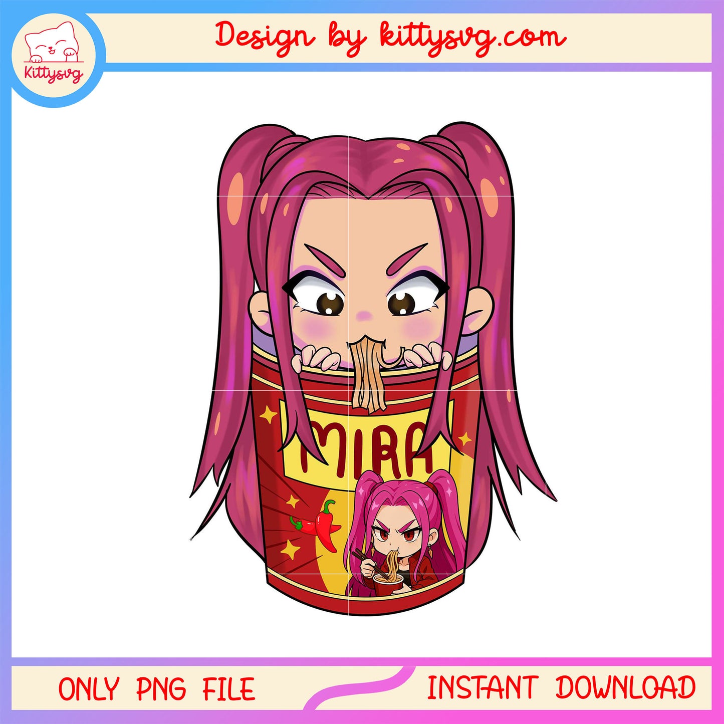 Kpop hunters mira ramen logo design png, kpop demon hunters png